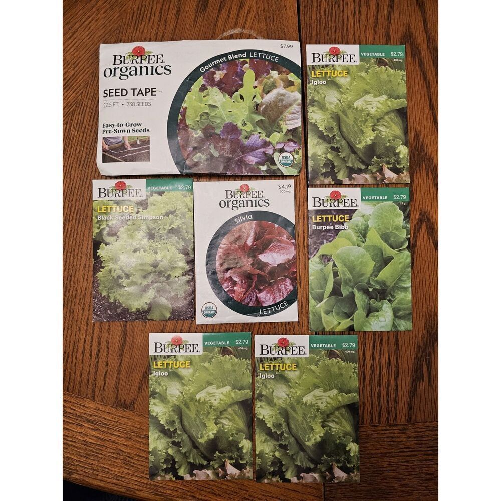 Lot Of‎ 7 Burpee Garden Vegetable Seeds Packets Lettuce Lot Bundle